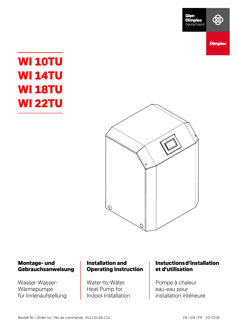 First page image of the manual for WI 10TU