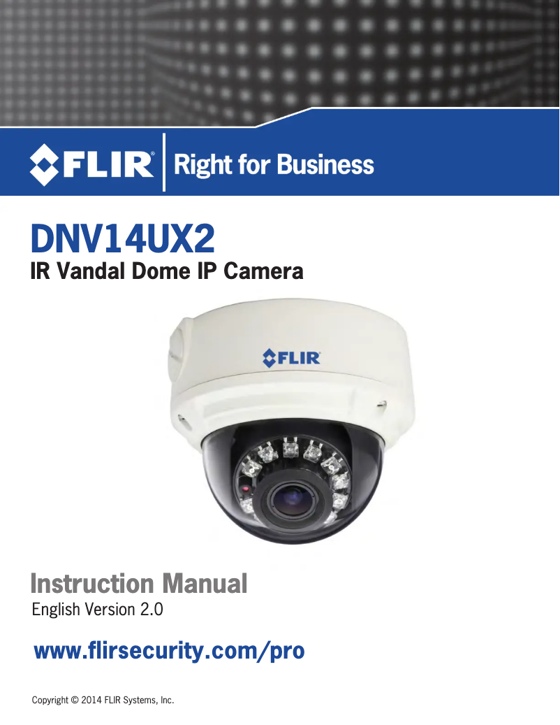 Page n°1 - Manuel utilisateur FLIR DNV14UX2
