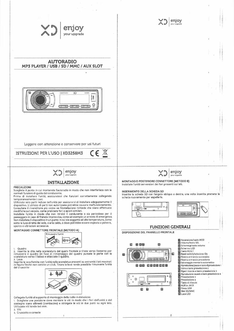 Page n°1 - Manuel utilisateur XD 3258M3