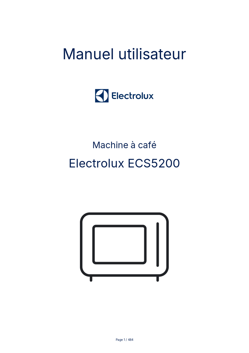 Page n°1 - Manuel utilisateur Electrolux ECS5200