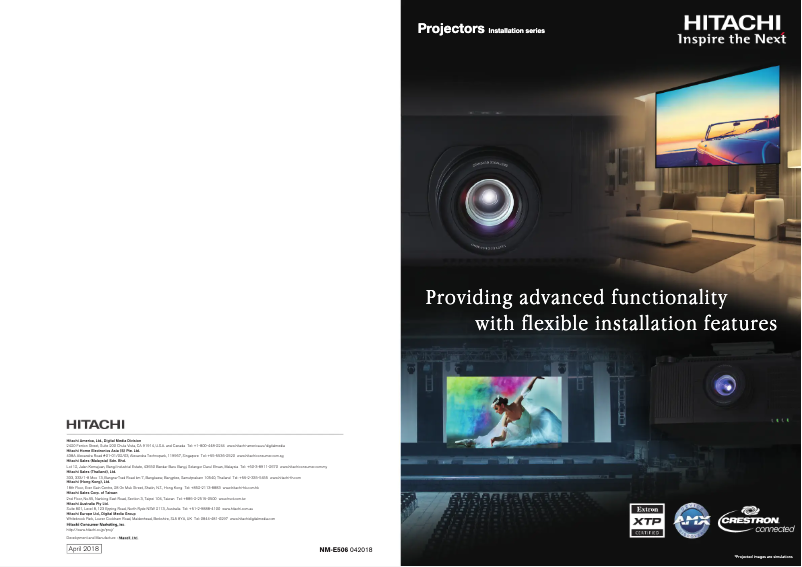 Page n°1 - Guide d'installation Hitachi CP-X8800W