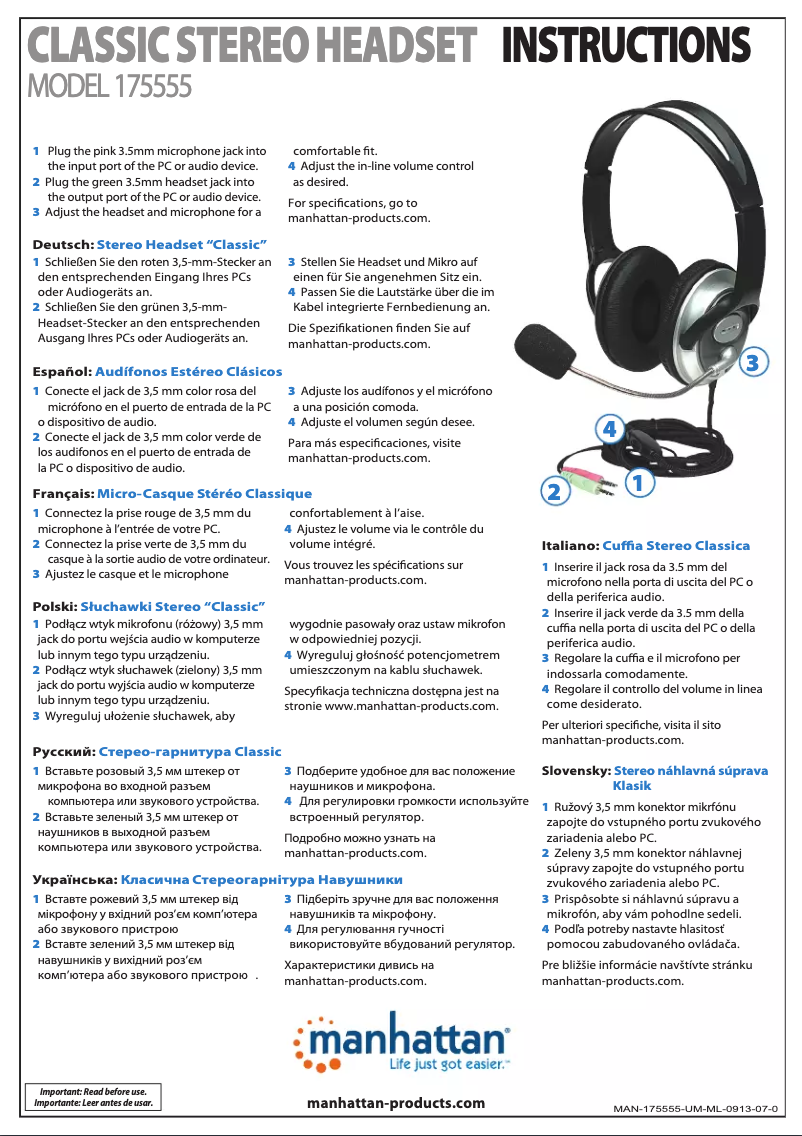 Page n°1 - Manuel utilisateur Manhattan Classic 175555
