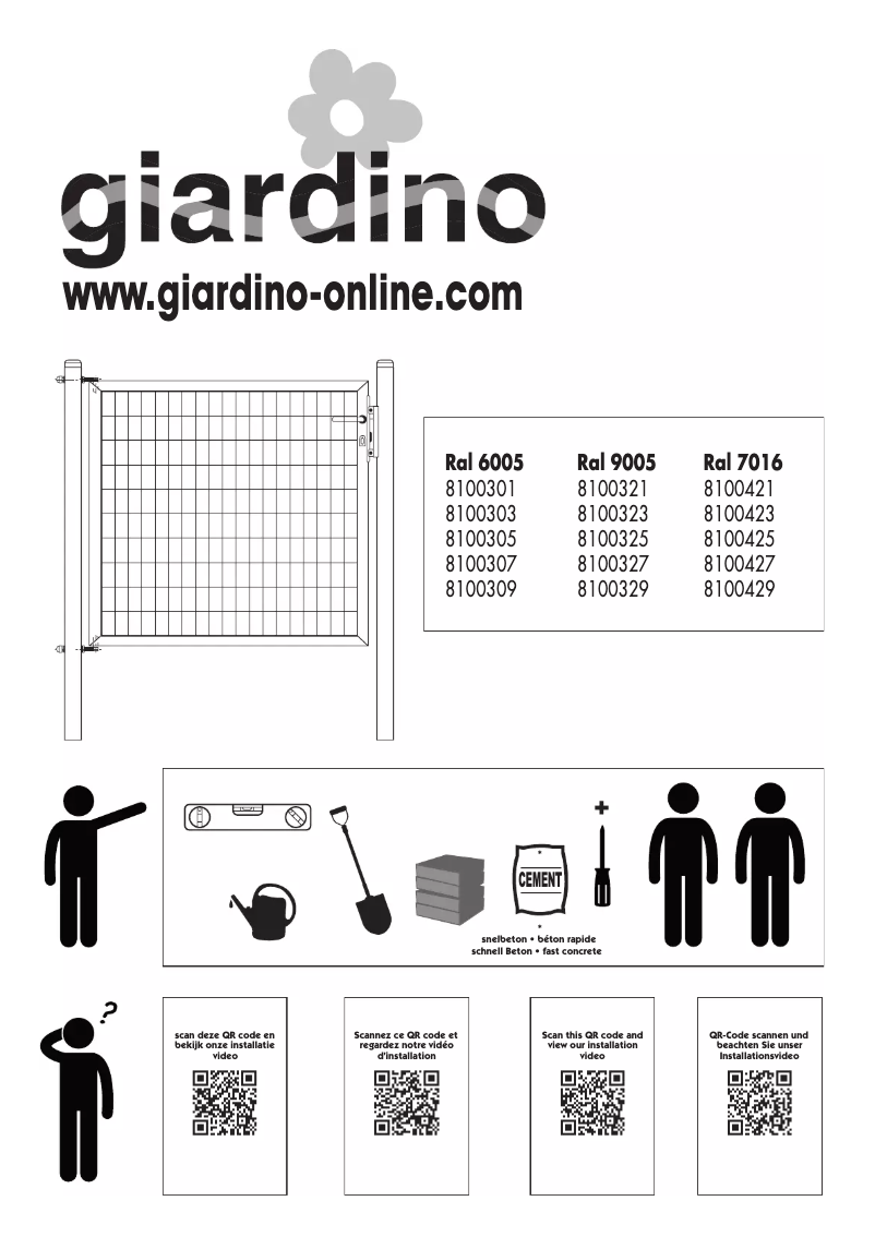 Page n°1 - Manuel utilisateur Giardino 8100305