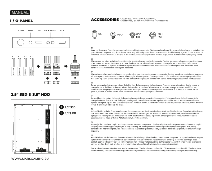 Página 1 del manual Manual de usuario Mars Gaming MC-CORE