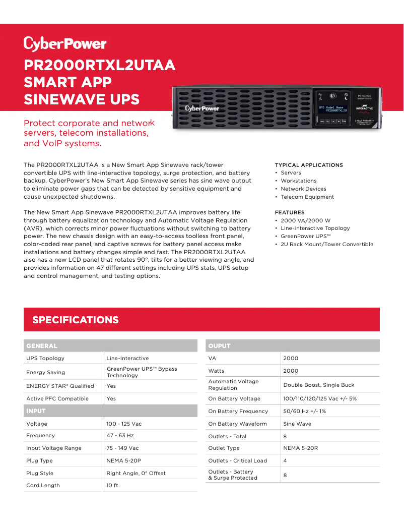 Image de la première page du manuel de l'appareil Smart App Sinewave PR2000RTXL2UTAA