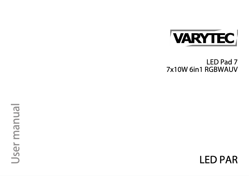 Page 1 de la notice Manuel utilisateur Varytec LED Pad 7