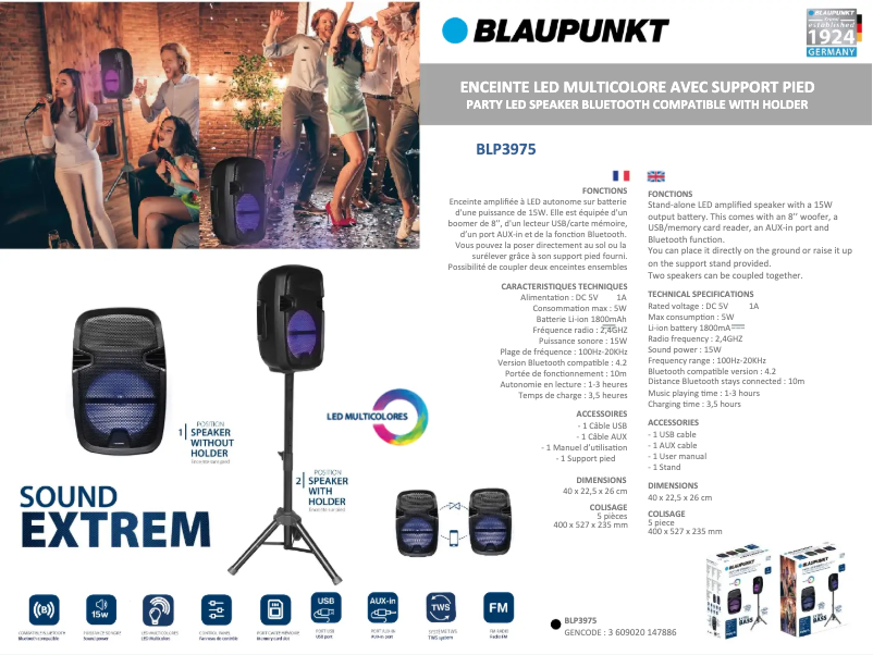 Página 1 del manual Manual de usuario Blaupunkt BLP3975