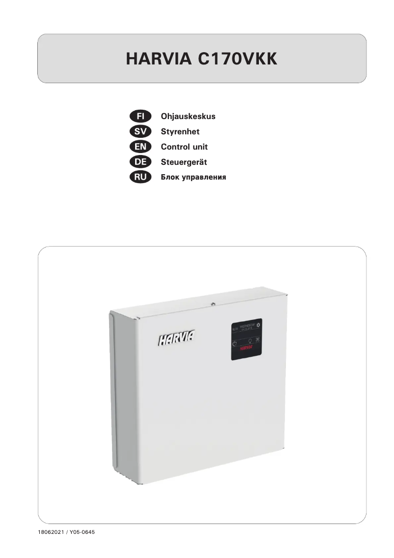 Page 1 de la notice Manuel utilisateur Harvia C-serie C170VKK