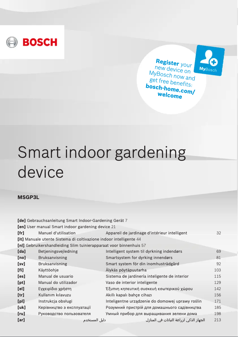 Página 1 del manual Manual de usuario Bosch MSGP3L