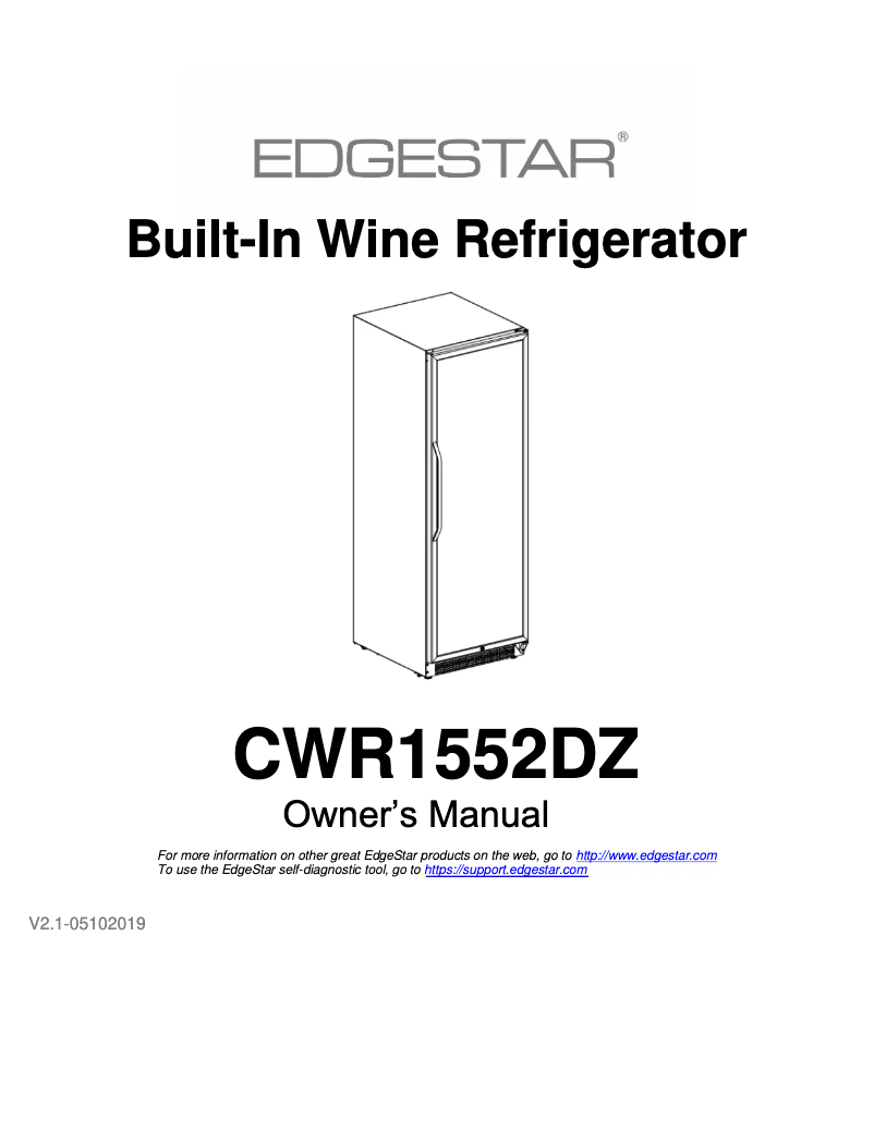 Image de la première page du manuel de l'appareil CWR1552DZ