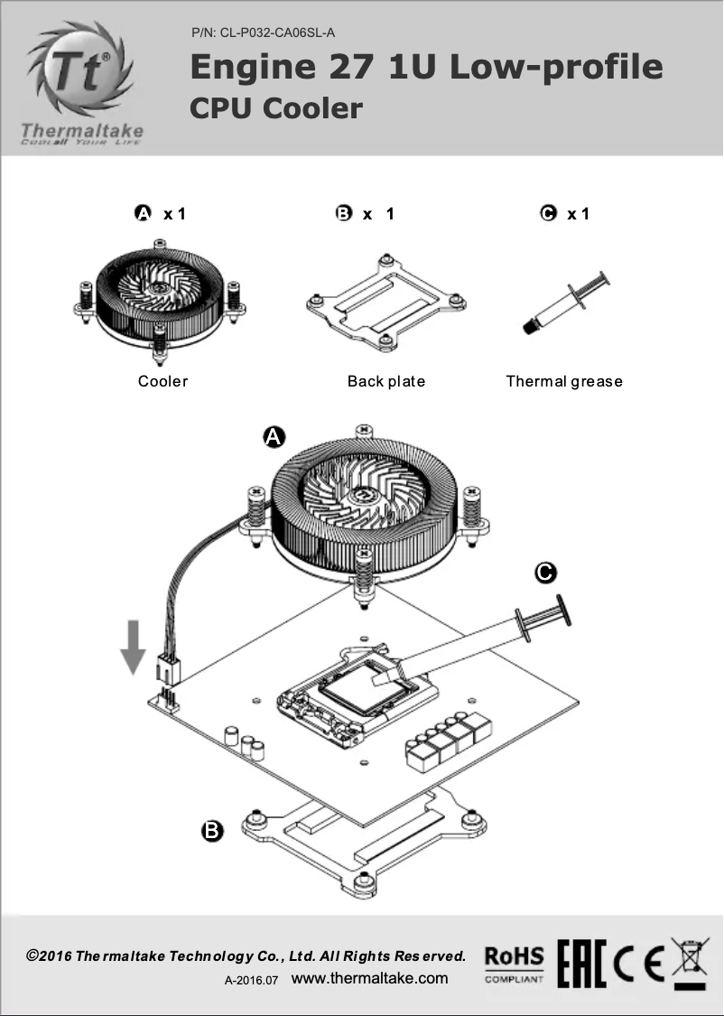 Page 1 de la notice Manuel utilisateur Thermaltake Engine 27