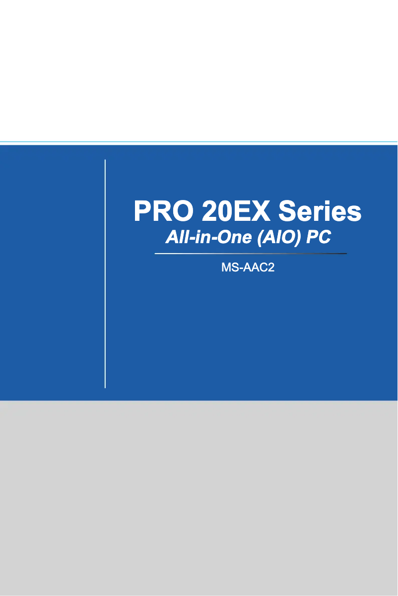 Page n°1 - Manuel utilisateur MSI PRO 20EXTS 8GL