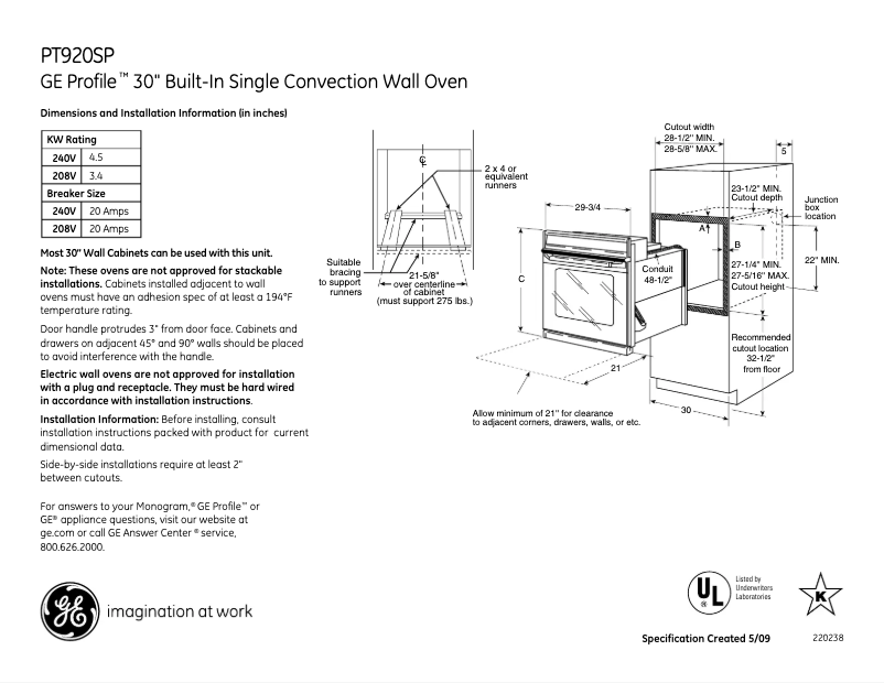 Image de la première page du manuel de l'appareil Profile PT920SPSS