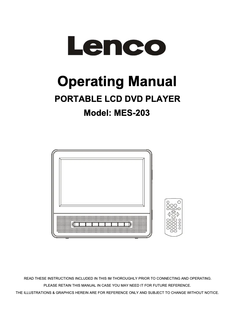 Page n°1 - Manuel utilisateur Lenco MES-203
