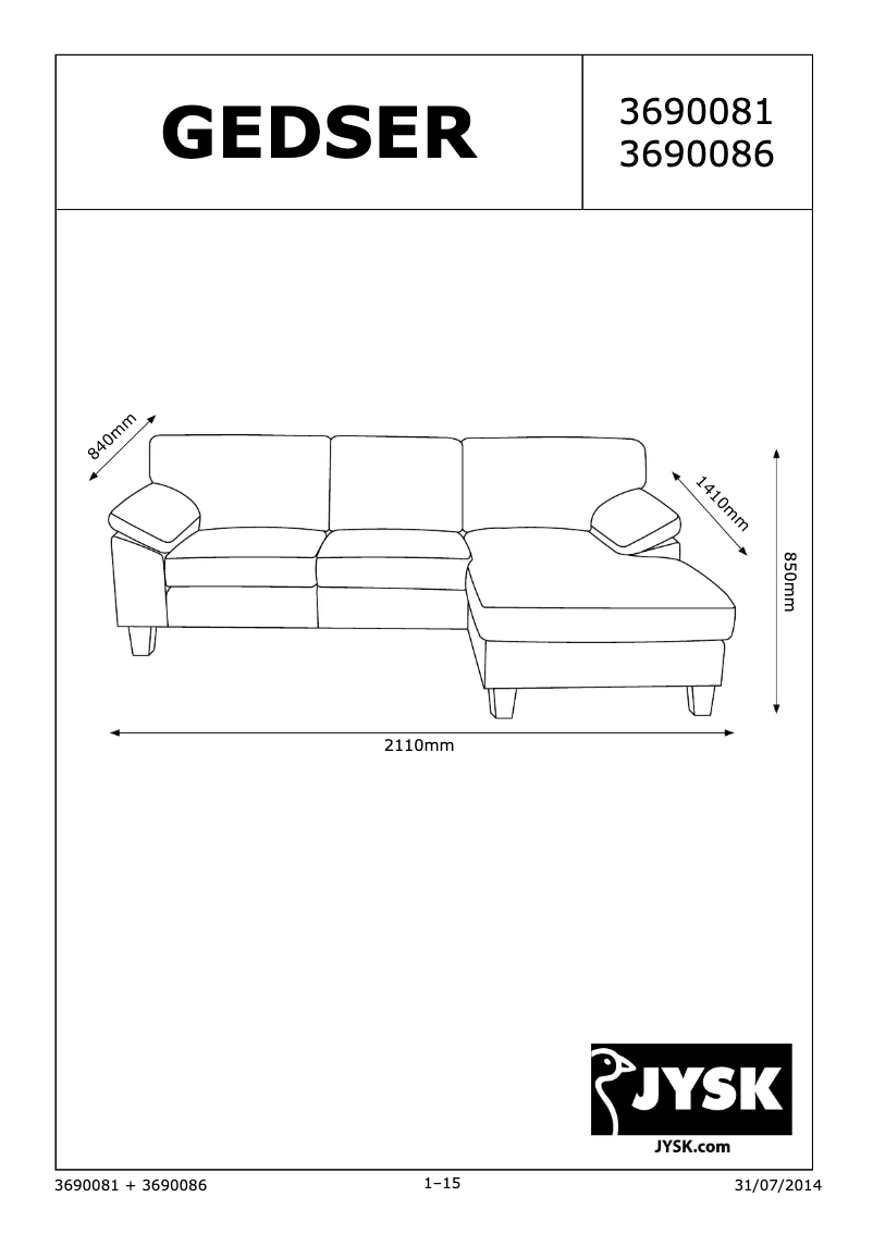 Image de la première page du manuel de l'appareil Gedser (211x85x141)