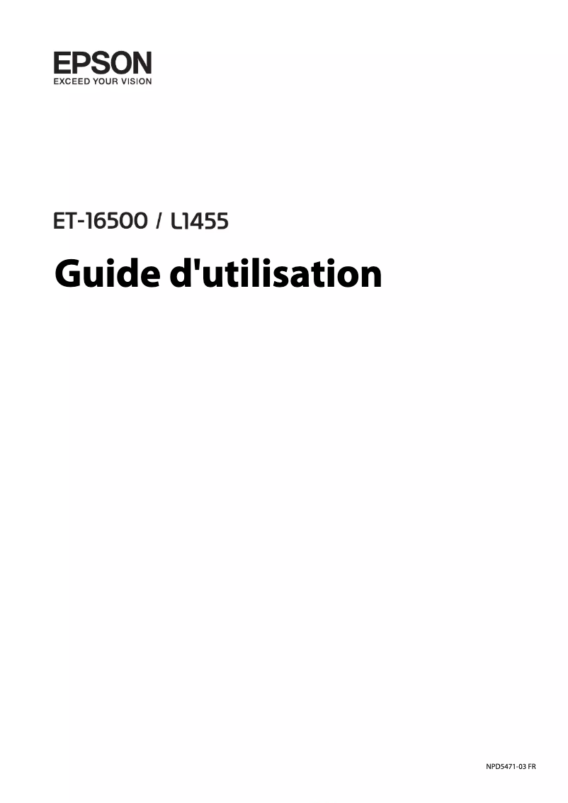 Image de la première page du manuel de l'appareil EcoTank ET-16500