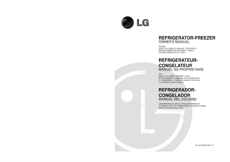 Page 1 de la notice Manuel utilisateur LG GR-362S