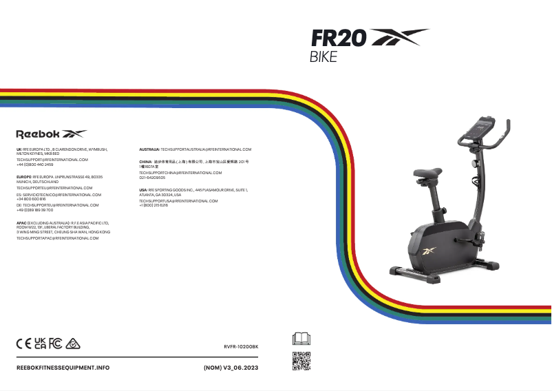 Page 1 de la notice Manuel utilisateur Reebok FR20