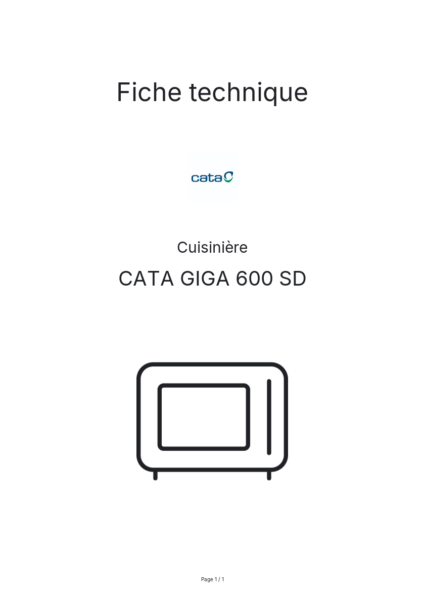 Image de la première page du manuel de l'appareil GIGA 600 SD