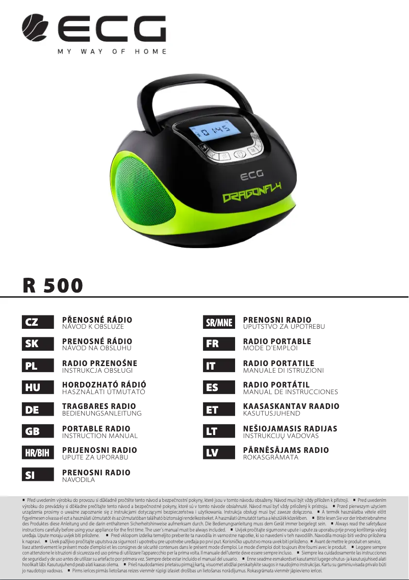 Imagen de la primera página del manual del dispositivo R 500 U Dragonfly