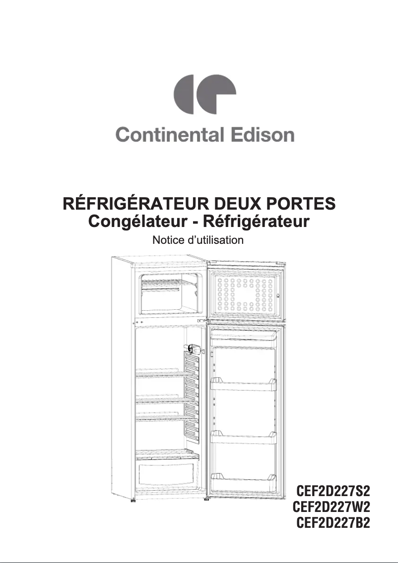 Image de la première page du manuel de l'appareil CEF2D227S2
