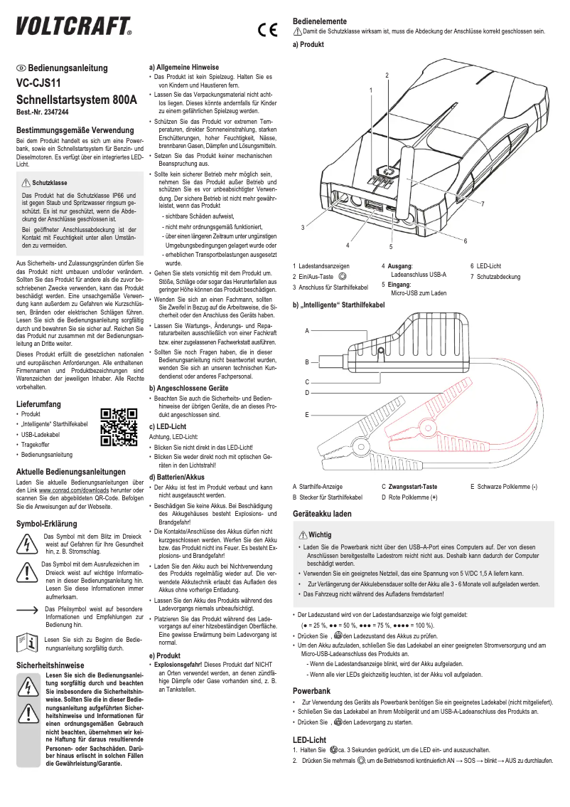 Image de la première page du manuel de l'appareil VC-CJS11