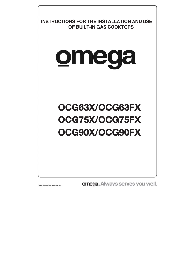 Page n°1 - Manuel utilisateur Omega OCG75FX