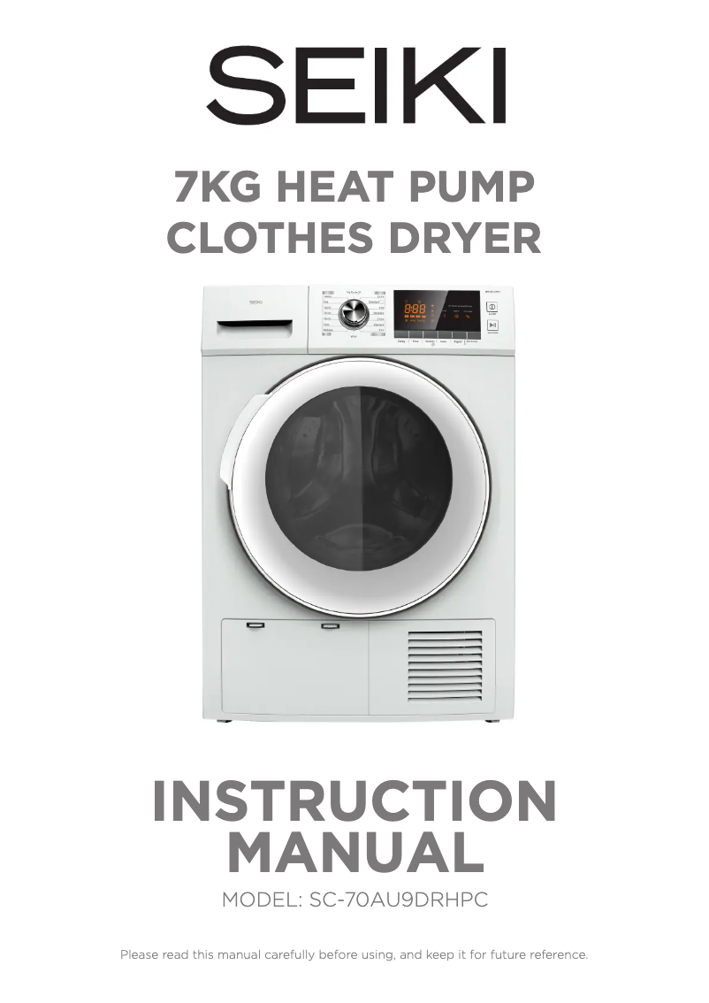 Image de la première page du manuel de l'appareil SC-70AU9DRHPC