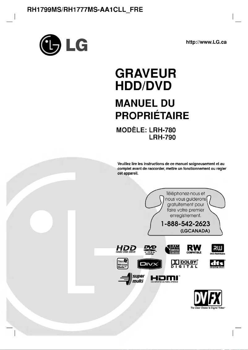Page 1 de la notice Manuel utilisateur LG LRH-790