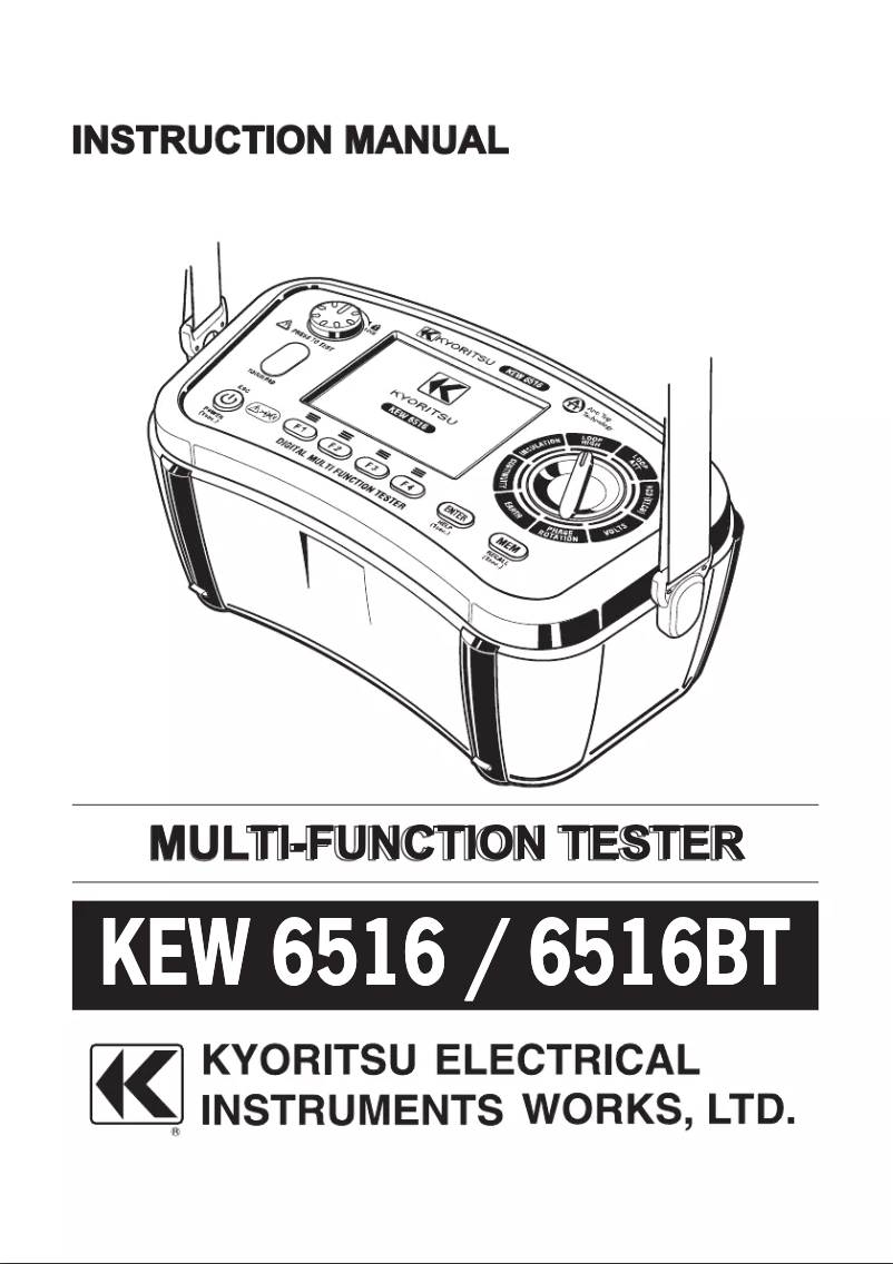 Page 1 de la notice Manuel utilisateur Kyoritsu KEW 6516BT