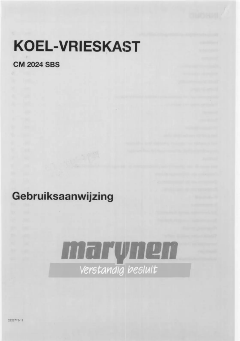 Page 1 de la notice Manuel utilisateur Marynen CM 2024 SBS