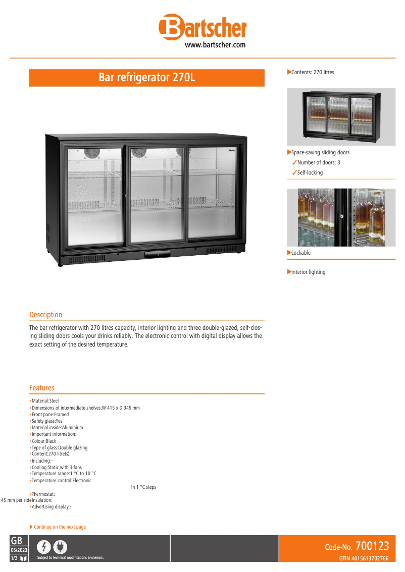 Image de la première page du manuel de l'appareil 700123