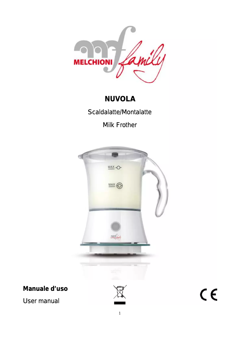 Page n°1 - Manuel utilisateur Melchioni Nuvola
