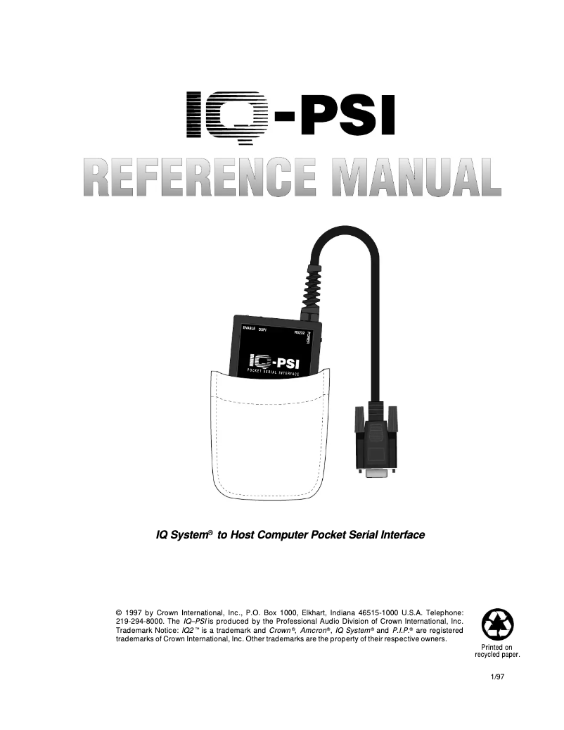 Image de la première page du manuel de l'appareil IQ-PSI