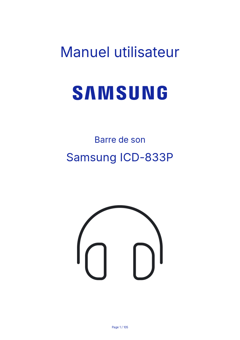 Page n°1 - Manuel utilisateur Samsung ICD-833P