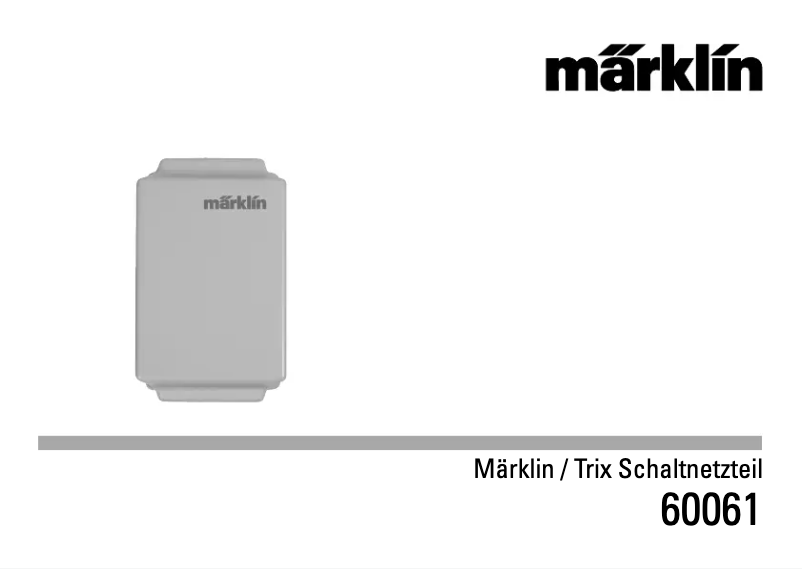 Page n°1 - Manuel utilisateur Märklin 60061