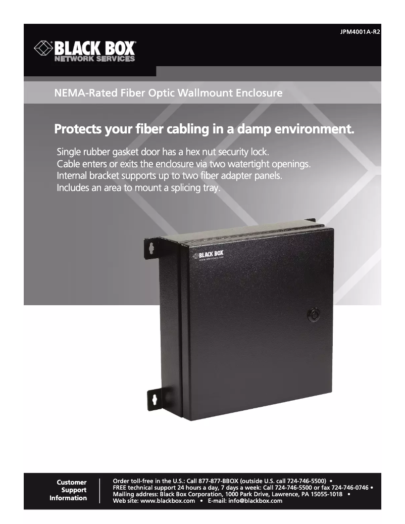 Page 1 de la notice Manuel utilisateur Black Box JPM4001A-R2