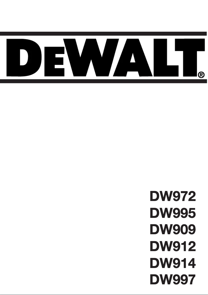 Page n°1 - Manuel utilisateur DeWalt DW914