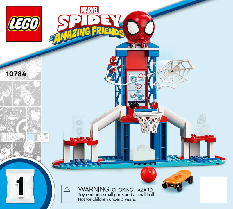 Page 1 de la notice Consignes visuelles Lego Spider-Man 10784