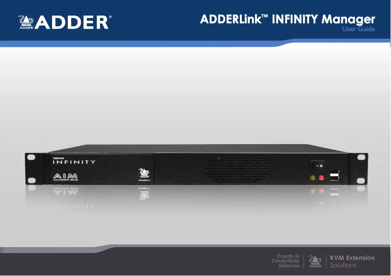 Page 1 de la notice Manuel utilisateur Adder AdderLink Infinity Manager