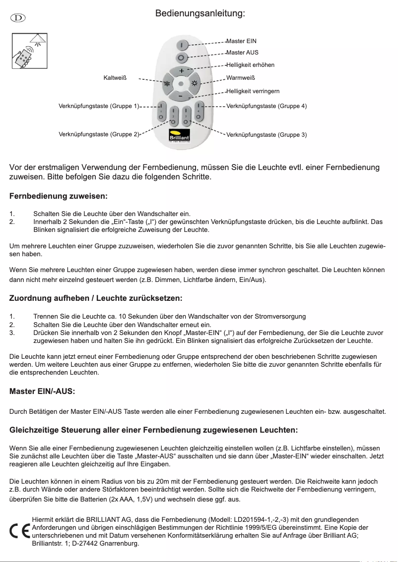 Page n°1 - Manuel utilisateur Brilliant Flat