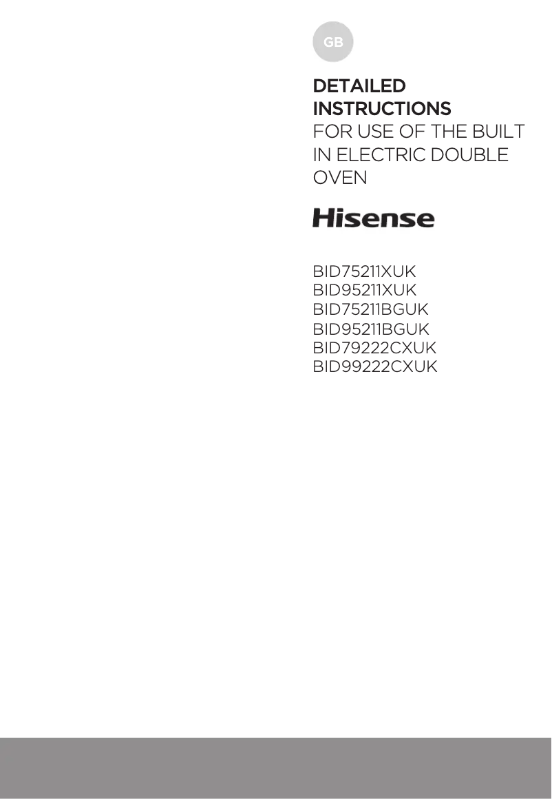 Page 1 de la notice Manuel utilisateur Hisense BID79222CXUK