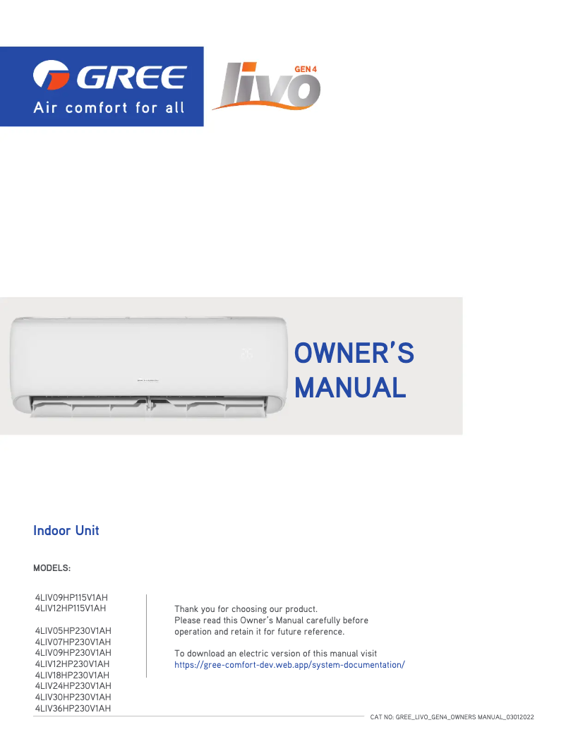 Image de la première page du manuel de l'appareil 4LIV24HP230V1AH