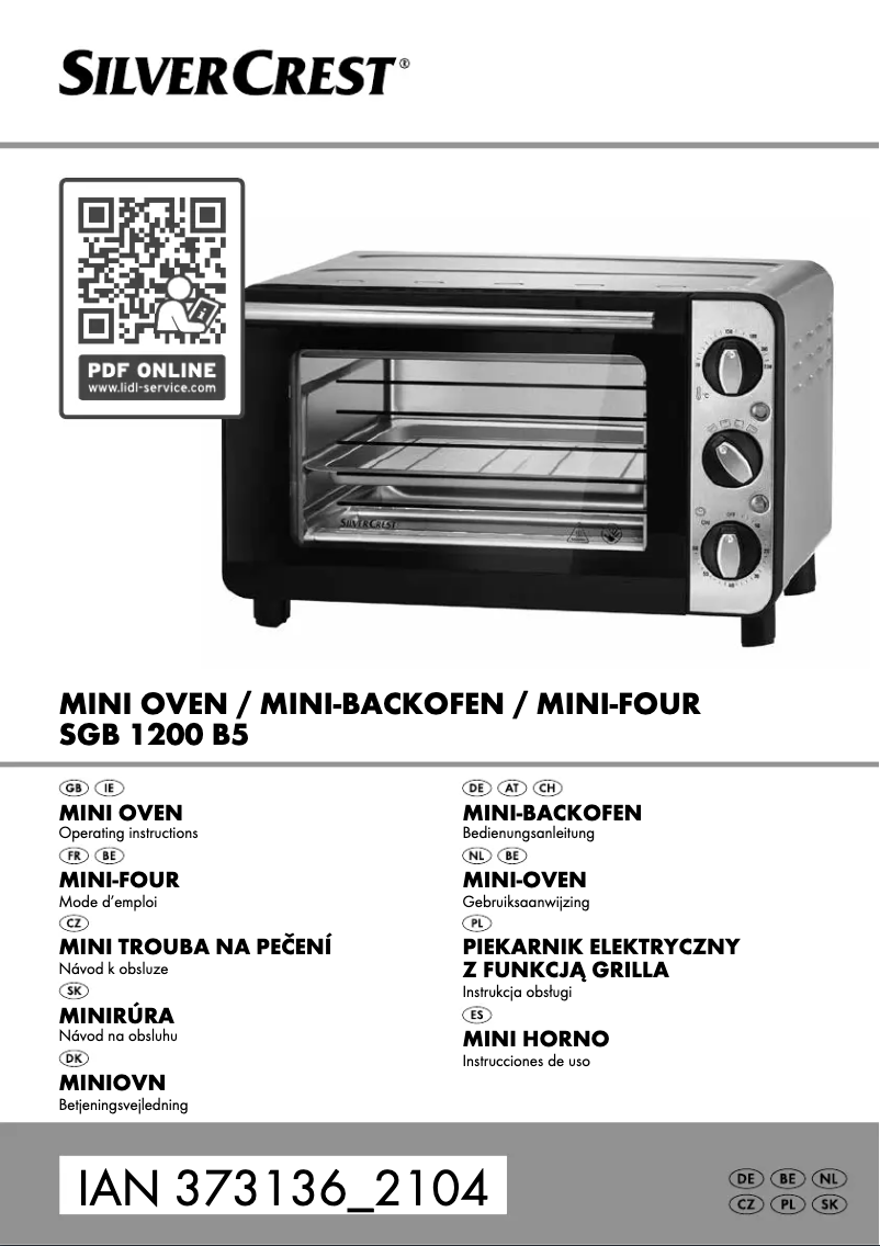 Page n°1 - Manuel utilisateur SilverCrest SGB 1200 B5