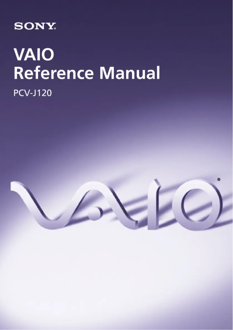 Image de la première page du manuel de l'appareil Vaio PCV-J120