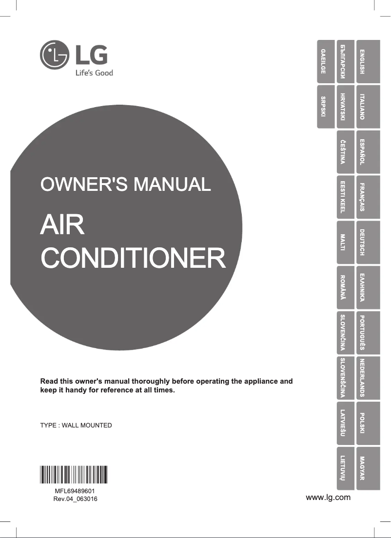 Página 1 del manual Manual de usuario LG PM09EP