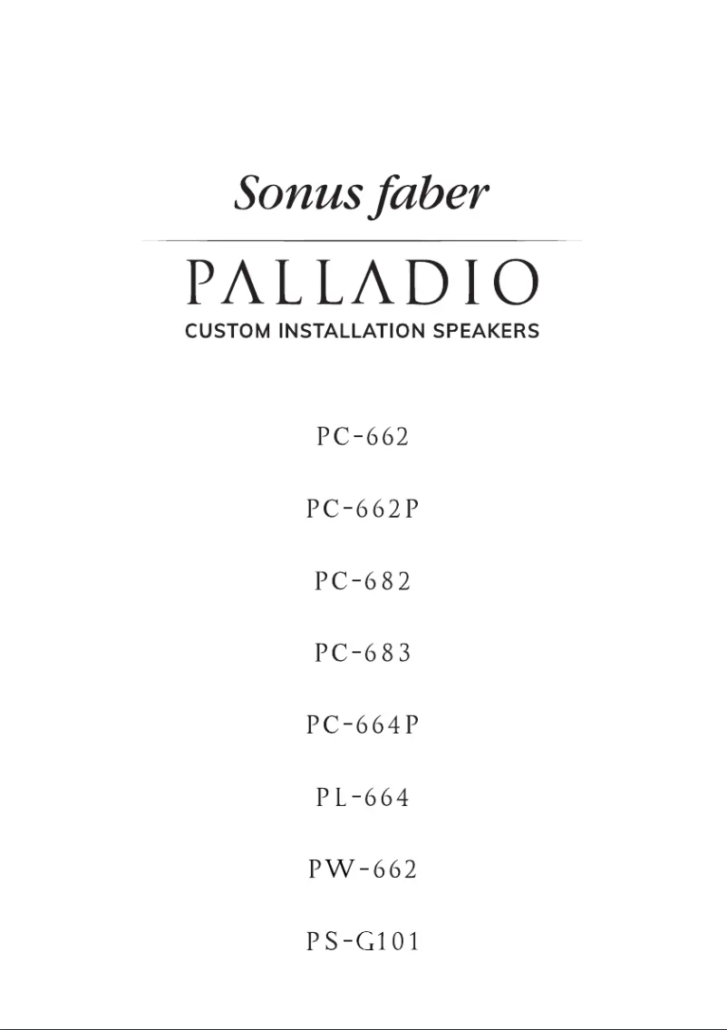 Page 1 de la notice Manuel utilisateur Sonus Faber Palladio