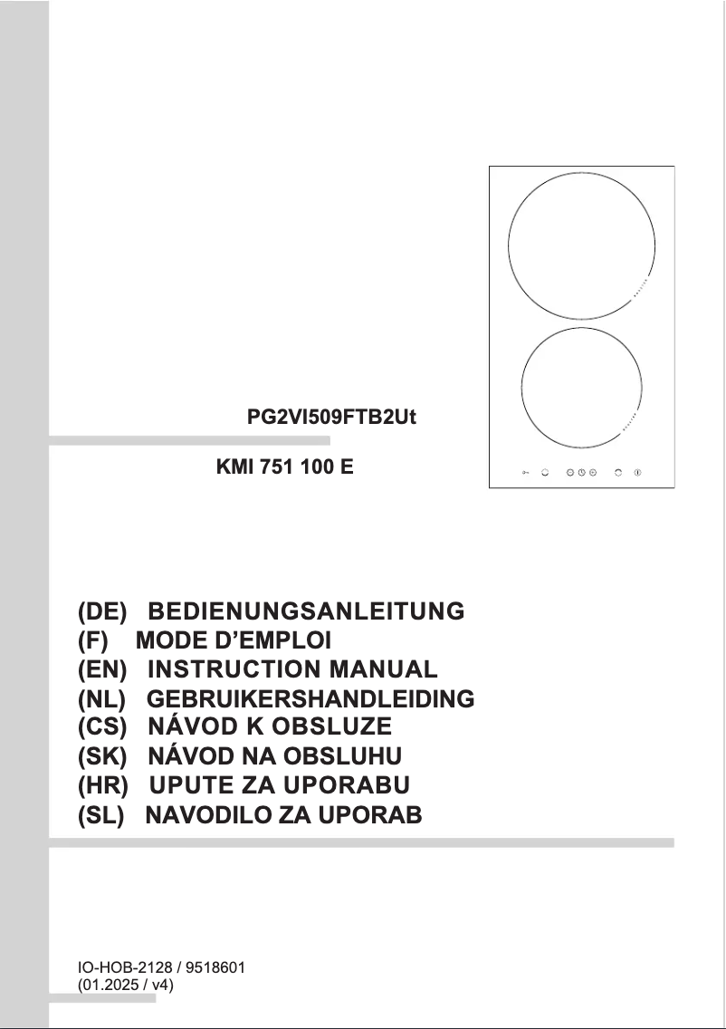 Page n°1 - Manuel utilisateur Amica KMI 751 100 E