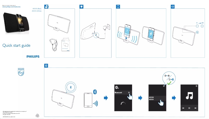 Page n°1 - Guide de démarrage rapide Philips AD530