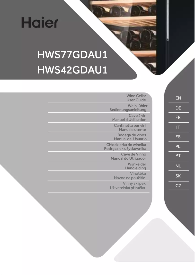 Image de la première page du manuel de l'appareil HWS42GDAU1
